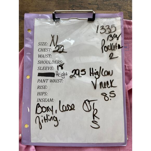 Ail Miles XL Beige/Blue Boxy Loose 2 Pockets Casual/Cottage Core Tunic Blouse - Picture 5 of 5